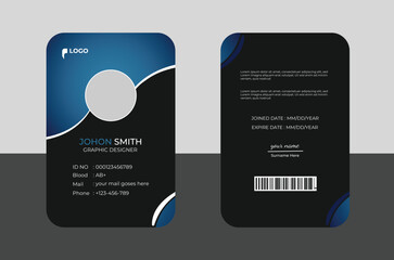 Wall Mural - Modern Identity Employee Abstract professional, corporate office Id card design, Simple and Clean ID Card Design Template.