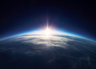 Wall Mural - panoramic view of the earth, stars and galaxy. planet earth, view from space. space fantasy. element