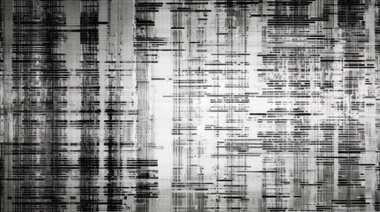 Wall Mural - Seamless black and white retro TV or VHS signal static noise pattern transparent overlay. Vintage grunge analog television screen or video game pixel glitch damage background texture, generative AI