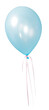 ein freigestellte Luftballons in blau schweben in der Luft auf transparentem Hintergrund