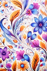 Wall Mural - Spring pattern of flowers