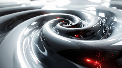 Wall Mural - abstract background,spiral line,3d,chaotic,glossy,generative ai