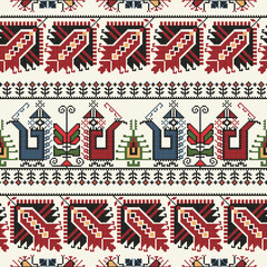 Wall Mural - Traditional Bulgarian embroidery vector pattern