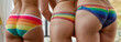 © Rushikesh - closeup of woman buttocks in pride flag theme underwear