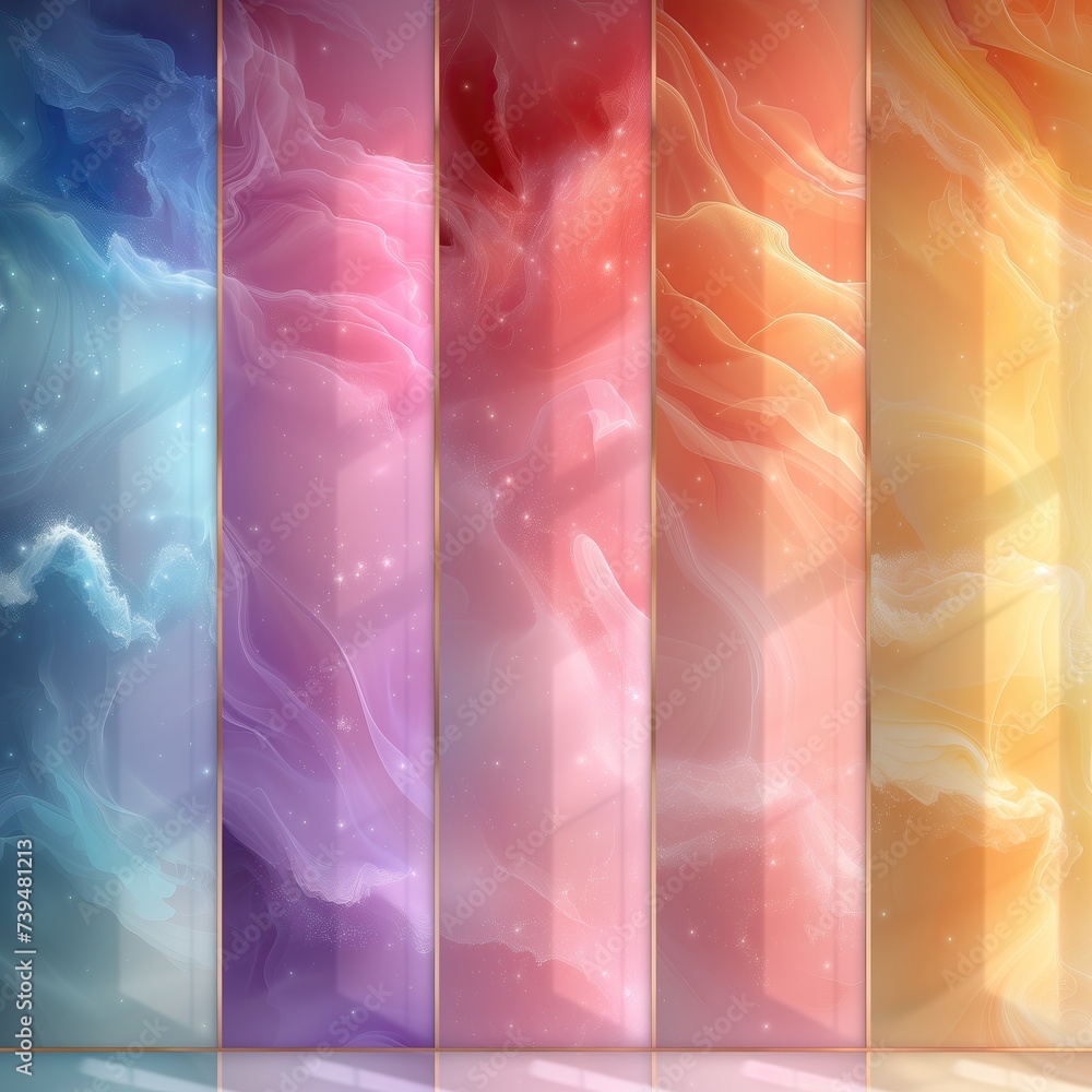 Columnas de color arcoíris, estilo marmolado, para usar como elementos ...