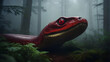 Albtraum einer gigantischen roten Schlange im Wald