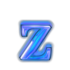 Sticker - Glowing blue symbol. letter z