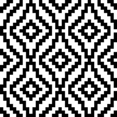 Wall Mural - shweshwe african seamless pattern. repeating abstract shwe black isolation on white background. repe