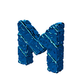 Wall Mural - The blue unpolished symbol turned to the left. letter m