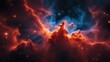 explosion in space A cosmic firey scenery of a nebula, with a contrast of colors and a realistic effect 