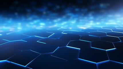 Abstract blue technology hexagonal background