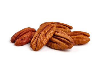 Wall Mural - Pecan nuts, isolated on white background.