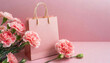 © seven sheep - 母の日のプレゼントとカーネーションのイメージ素材。Image material of Mother's Day presents and carnations.
