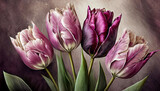 Fototapeta Tulipany -  Kwiaty fioletowe tulipany