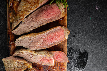 Wall Mural - steak fresh meat beef fried grill fresh food tasty healthy eating cooking appetizer meal food snack on the table copy space food background