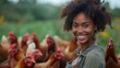 Black woman with chicken