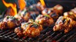Juicy Grilled Chicken Thighs on Outdoor BBQ Grill