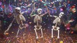 realistic 3 skeletons dancing at party, throwing confetti in the air --ar 16:9 --v 6 Job ID: 68c0e2ad-b27c-428f-bdfb-46ba8a1d29a7