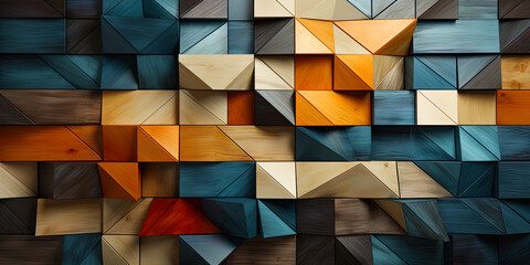 Wall Mural - Geometric shapes, blurring and gathering again in a variety of pattern