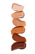© Magnus Cramer - Makeup Liquid foundation smear composition isolated on white background. BB CC Cream Concealer texture. Cosmetic product brush swatch