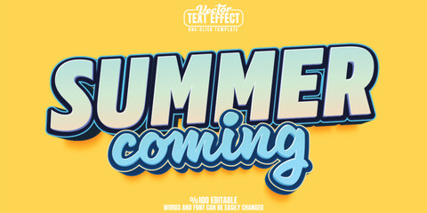 Wall Mural - summer editable text effect, customizable beach and sea 3d font style