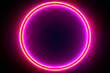 © fotoyou - Yellow and Pink Neon Round Frame on Black Background