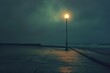 lone light lamp on the pier in the night
