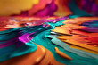 Fluss aus Farben verschmischt sich in einem großen Farbstrom
