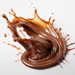 Wall Mural - chocolate splash on the white background