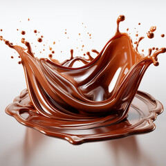 Wall Mural - chocolate splash on the white background