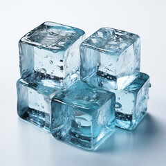 Wall Mural - ice cubes isolated on white background