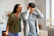 © Pixel-Shot - Angry young woman quarreling with her husband at home