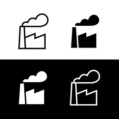 Wall Mural - Factory or plant icons set. Pictogram of an industrial facility or building. Symbol of the production facility on the map.