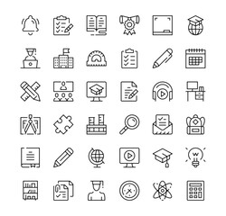 Wall Mural - Education icons set. Vector line icons. Black outline stroke symbols