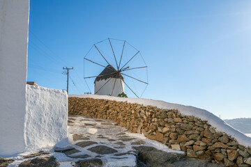 Canvas Print - Boni's Windmill at Mykonos island. Greece