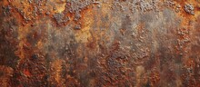 A Detailed Closeup Of A Weathered Metal Surface With Tones Of Brown And Rust, Resembling A Unique Artistic Pattern Mimicking The Textures Of Wood, Plants, And Soil