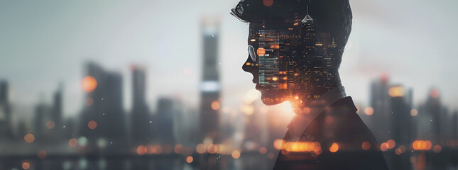 Wall Mural - business man invest on ai technology thinking of the future of artificial intelligence