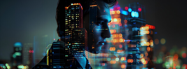 Wall Mural - business man invest on ai technology thinking of the future of artificial intelligence