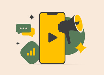 Wall Mural - short-form video ads for effective video marketing. creative ad clips for impactful social media adv