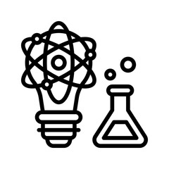 Science And Tech icon set style collection in line, solid, flat, flat line style on white background