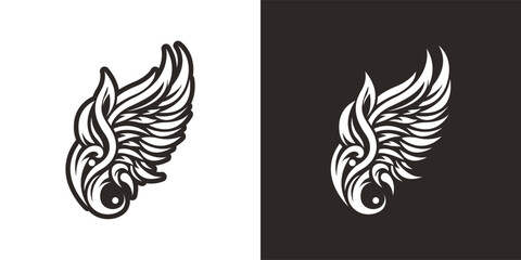 Wing tribal tattoo vector