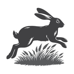 Rabbit Vector. Isolated rabbit shadow on a white background