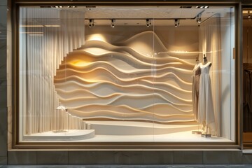 Wall Mural - Shop window display, Showcase on shopping mall. Generative AI