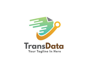 Wall Mural - Data trans move fast connection logo icon symbol design template illustration inspiration