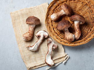 Canvas Print - mushrooms in a basket	