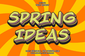 Wall Mural - Spring Cartoon Editable Text Effect Template Style Premium Vector