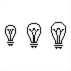 Canvas Print - Bulb Icon Pixel Art M_2112001