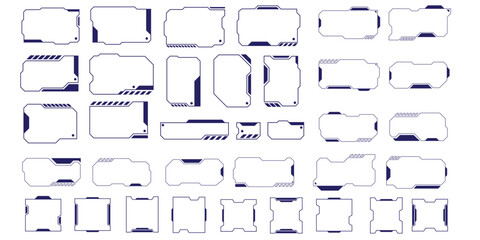 Wall Mural - futuristic interface ui elements. holographic hud user interface elements, high tech bars and frames