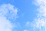 Fototapeta Zwierzęta - beautiful blue sky with white cloud, natural background in springtime