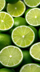 Wall Mural - Lots of limes, green vertical background.